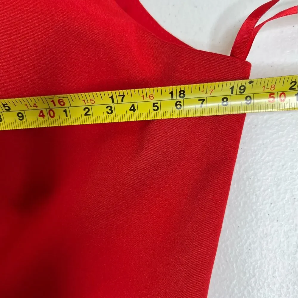 Mac Duggal Asymmetrical Ruffle Sleeve Red Cocktail Dress Women Size Medium READ